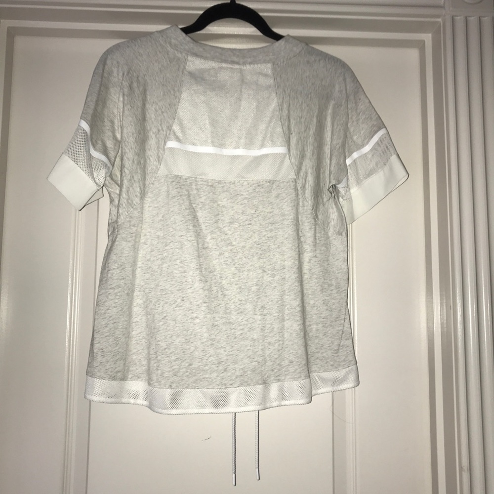 Nike White Draw String Waist Top With Mesh Accents - image 2